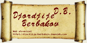 Đorđije Berbakov vizit kartica
